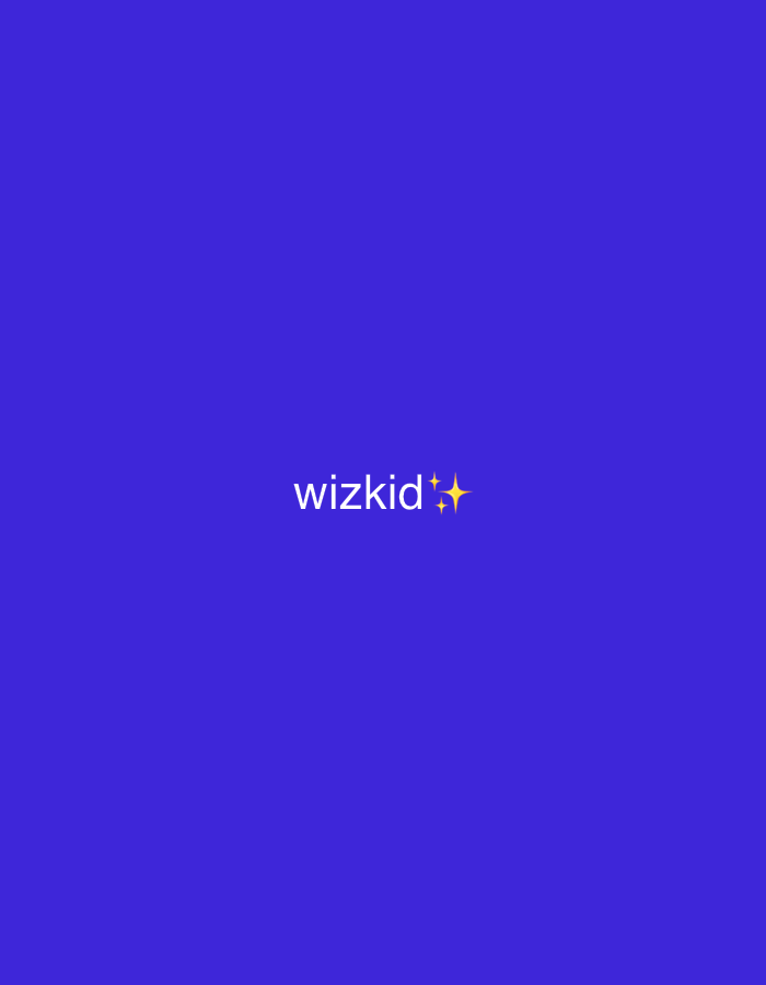 The image is a solid royal blue background with the word "wizkid" in white text in the center, accompanied by two small yellow sparkling stars on either side. There are no discernible elements indicating a location in Ado, Nigeria, or any other specific city. The scene is devoid of people, objects, actions, or interactions.