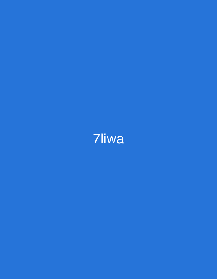 The image is a digital graphic featuring white, sans-serif text "7liwa" centrally positioned on a solid royal blue background. No physical location, individuals, or objects are depicted within the scene. The image presents a flat, uniform environment. While "7liwa" is recognized as the stage name of a Moroccan rapper, the graphic itself contains no visual cues or contextual information to specify a geographic location in Casablanca, Morocco, or any other city.