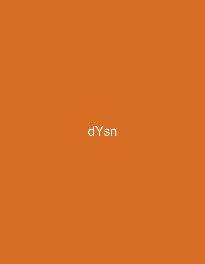 The scene, located in Casablanca, Morocco, features a minimalist composition with a solid, untextured orange background. Centrally positioned on this background is the text 'dYsn' rendered in white, uppercase and lowercase sans-serif characters. No other elements such as people, specific objects, actions, interactions, or discernible environmental features are present within the visual frame.