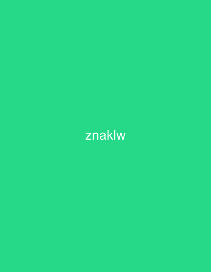 The image is a solid green field with the word "znaklw" in white, centered horizontally and vertically. The image doesn't depict a real scene.