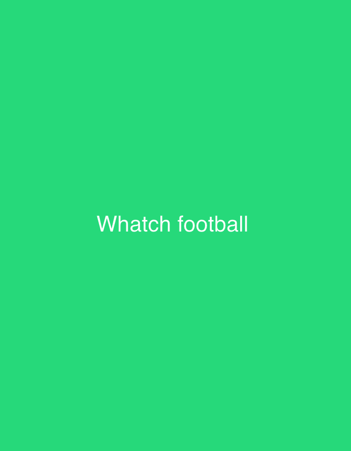 The image is a solid, vibrant green background. In the center, the white text "Whatch football" is displayed. There are no other objects, people, or environmental elements present in the image. The image does not contain any information that would allow for its location in the city of Polonne, Ukraine.