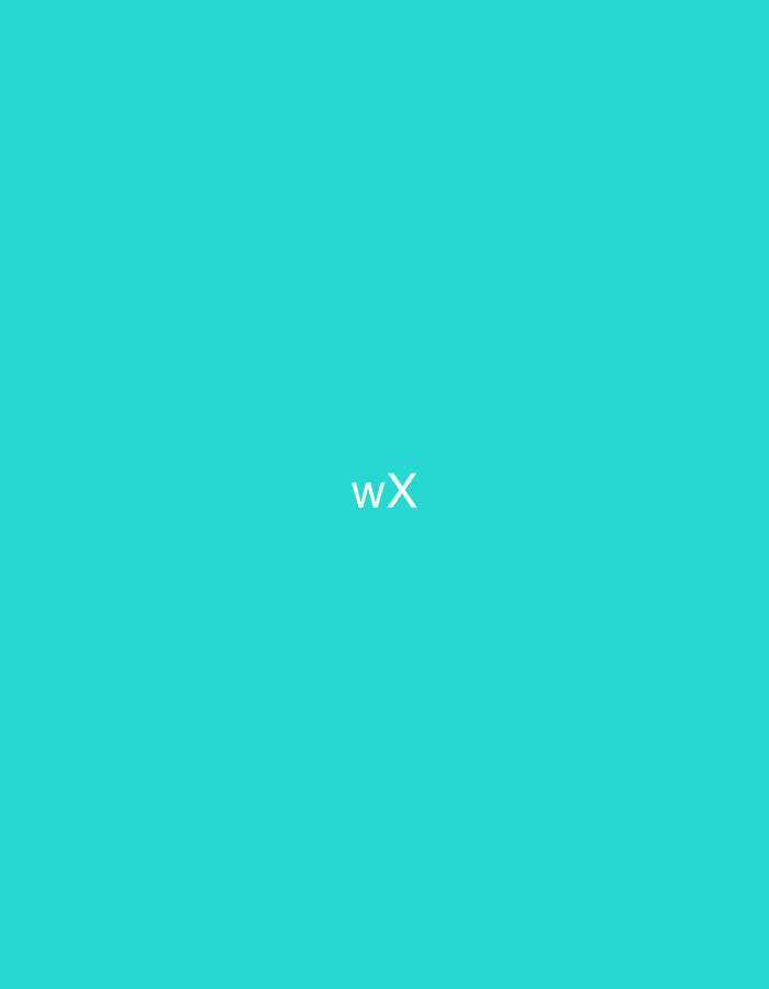 The image displays a minimalist digital graphic featuring a solid, uniform turquoise background. Centrally positioned on this background are two white, lowercase, sans-serif letters, "wX". There are no discernible people, subjects, objects, actions, interactions, or environmental elements present within the image. This image is located in the city of Casablanca, Morocco.