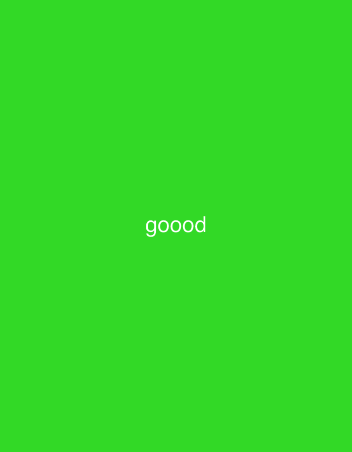The image is a plain bright green background with the word "goood" in white text centered horizontally and slightly above the vertical center. There are no people, objects, or interactions depicted in the image. The location in Domodedovo, Russia, is not discernible from the visual information presented.