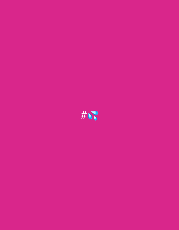The image displays a solid fuchsia background. Centrally positioned on this background are two digital symbols: a black hash mark (#) immediately followed to its right by three blue water droplet emojis. No other subjects, objects, people, actions, interactions, or environmental details are visible. The image contains no discernible elements that indicate a specific physical location in Sofia, Bulgaria, or any other geographical area.