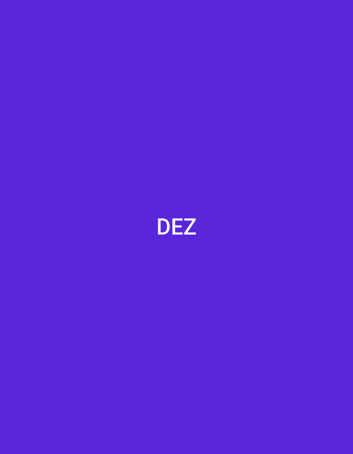 The image displays a solid, uniform purple background. Centrally positioned both horizontally and vertically on this background is the white, uppercase text "DEZ". No individuals, specific objects, or discernible environmental details are depicted within the visual frame. This image is referenced in relation to the city of Casablanca, Morocco.