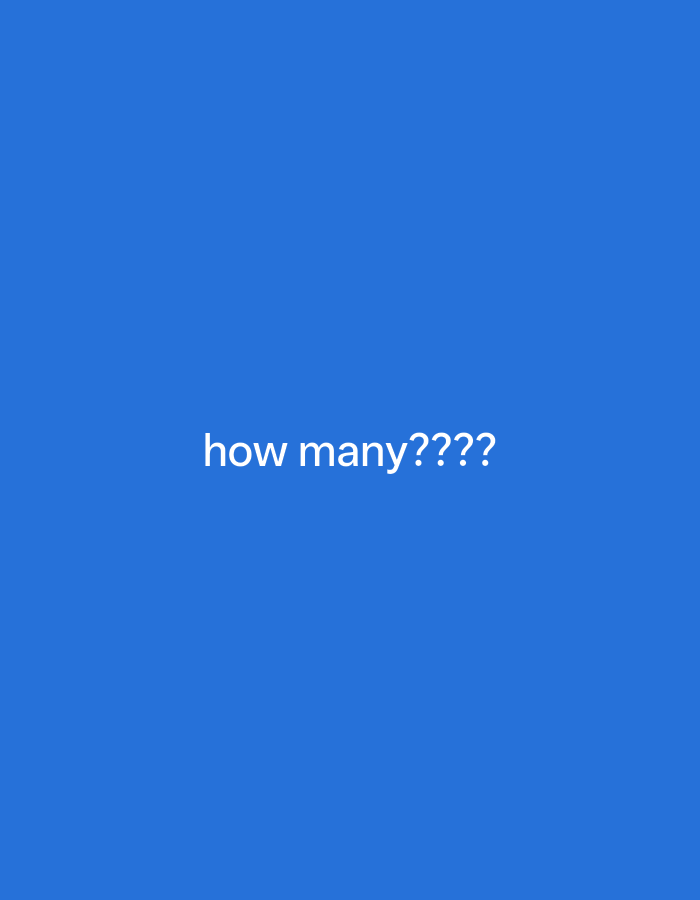 This is a still image with a solid blue background. Centered on the lower half of the screen is white text that reads "how many????". There are no people, objects, or discernible scene depicted. The image is devoid of any information about the time of day, weather, or specific location within Payagaboh, Indonesia, other than the text prompting a question about quantity. No activity or event is taking place.