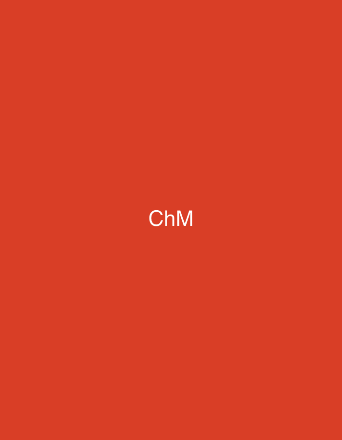 The image displays a solid, uniform background in a vibrant red hue. Centered horizontally and vertically on this background are the capital letters "ChM" rendered in white, sans-serif typeface. There are no other visible subjects, objects, people, or environmental details. The provided cropped sections confirm the consistent red background and the white "ChM" text appearing at various positions relative to the crop edges, indicating its central placement within the full image. This graphic, consisting solely of colored background and text, provides no inherent visual cues to suggest a specific location within Casablanca, Morocco, or any other city; however, it could function as a digital sign, banner, or branding element situated in Casablanca.