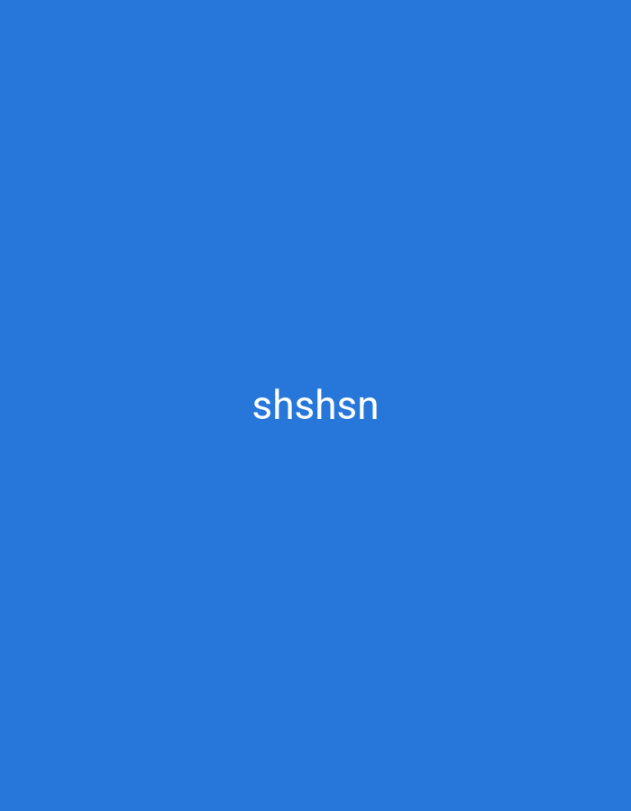 A solid blue background fills the frame. Centered in the lower portion of the image, the word "shshsn" is displayed in white text.