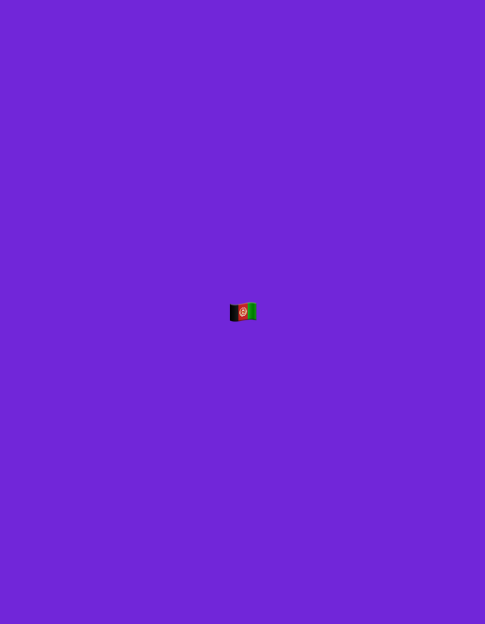 The image shows the flag of Afghanistan on a plain purple background. The flag is small and positioned in the center of the image. There are no other objects or people visible. The background is a solid, vibrant purple color. The location of this image in Moscow, Russia is not discernible from the visual information provided.