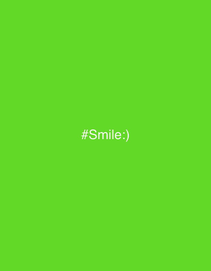 The image is a solid, bright green background with the text "#Smile:)" centered horizontally and slightly above the vertical center. There are no other objects, people, or environmental details visible in the image. The location of Sharm El Sheikh, Egypt is not depicted in this image.