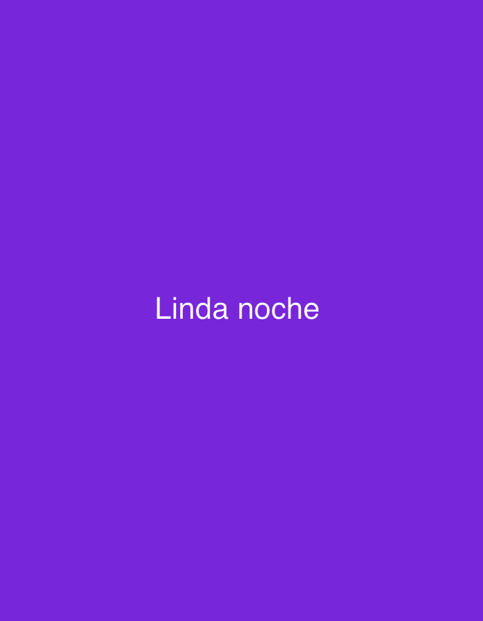 The image is a solid purple background with the white text "Linda noche" centered on the lower half. The text is in a sans-serif font. There are no other objects or people visible in the image, nor any contextual information that would place it in Tinaquillo, Venezuela, or any other specific location.