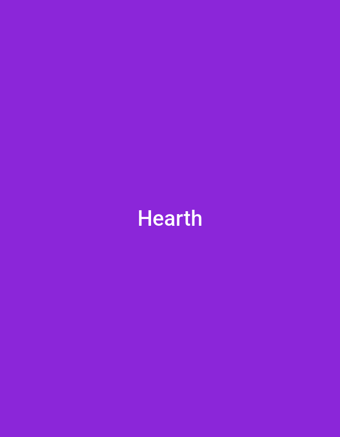 The image is a full-frame, portrait-oriented shot of a plain purple background with the word "Hearth" written in white, sans-serif text centered horizontally in the lower portion of the frame. There are no people, objects, actions, interactions, or environmental details depicted beyond the text and its background. Therefore, it is not possible to determine the location in Jalingo, Nigeria.