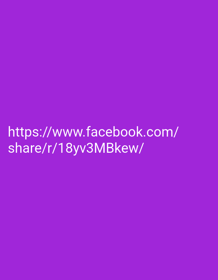 The image displays a purple background with white text. The text reads "https://www.facebook.com/share/r/18yv3MBkew/". There are no people, subjects, objects, actions, or interactions visible. The image does not contain any information about the city of Lakea Satu, Indonesia.