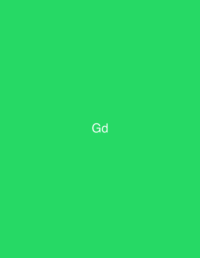 The image displays the white text "Gd" in a sans-serif typeface, centrally positioned against a uniform, solid green background. This scene is situated in Casablanca, Morocco.