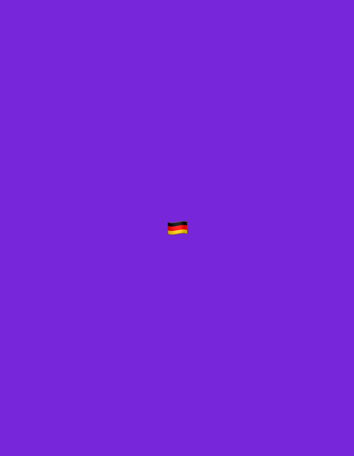 The image shows the German flag in the center of a purple background. The flag is small and appears to be waving slightly. There are no other objects or people visible in the image. The background is a solid, uniform color. It is not possible to determine the location in the city of Burgas, Bulgaria from this image.