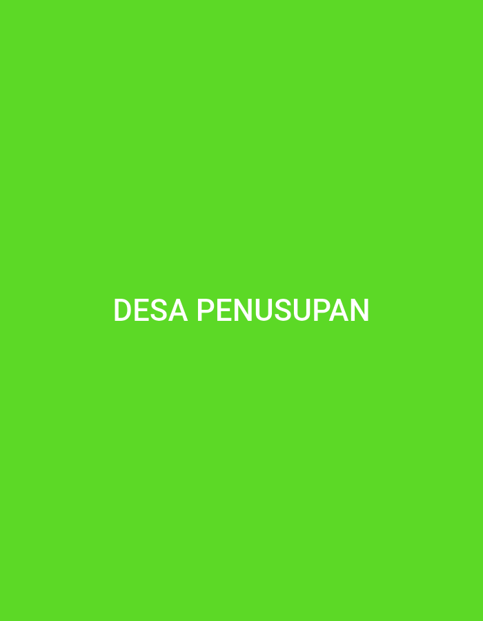 The image is a solid, vibrant green background with the text "DESA PENUSUPAN" in white, centered horizontally and located in the lower half of the frame. There are no people, subjects, objects, actions, or interactions depicted, nor is there any environmental context provided by the image itself, other than the color green. The text indicates a location in Indonesia, specifically the village of Penusupan.