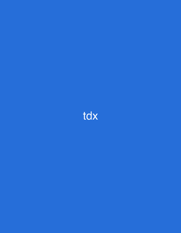 The image displays a solid, uniform blue background. Centered on this background is the text "tdx" rendered in white, sans-serif, lowercase letters. There are no other discernible subjects, objects, people, actions, or environmental details visible within the frame. The blue color appears vibrant and consistent across the entire canvas. The visual content of this image does not provide any information or clues regarding a specific physical location, including the city of Casablanca, Morocco.