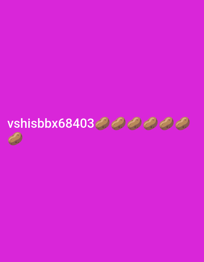 The image shows a bright pink background with white text "vshisbbx68403" on the left side. To the right of the text are eight potato emojis, arranged in a horizontal line. One potato emoji is positioned slightly to the left and above the text. The image does not provide any information about the city of Jenu, Indonesia, or any discernible scene that could be related to a city.
