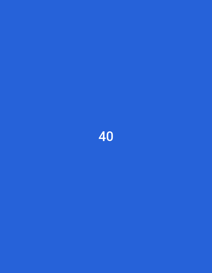 A solid blue background features the white number "40" centered horizontally and vertically. No further details are discernible. The location of Jalingo, Nigeria, is not present in the image.