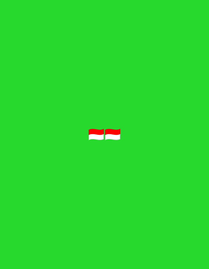 Two Indonesian flags are displayed in the center of a vibrant green background. The flags are small and appear to be rendered as icons or emojis. The green background is uniform and featureless, suggesting a digital or artificial setting rather than a natural landscape. There are no people, buildings, or any other identifiable elements in the image. The context of Ketegan, Indonesia, is not visually represented in the image itself.