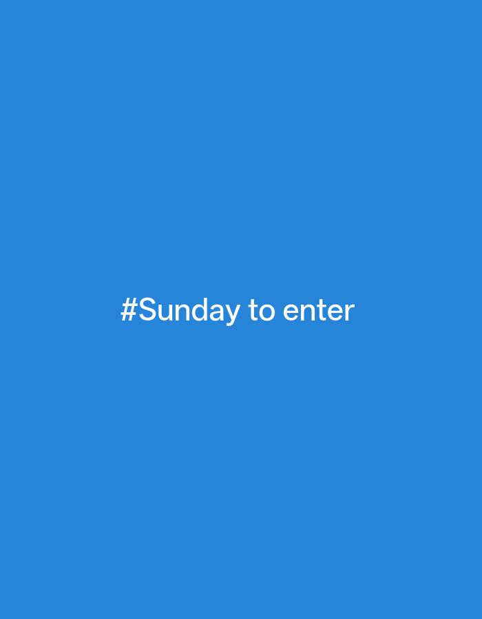 A blue background with the text "#Sunday to enter" in white. There is no information about the location or any other details related to the city of Mumbai, India.