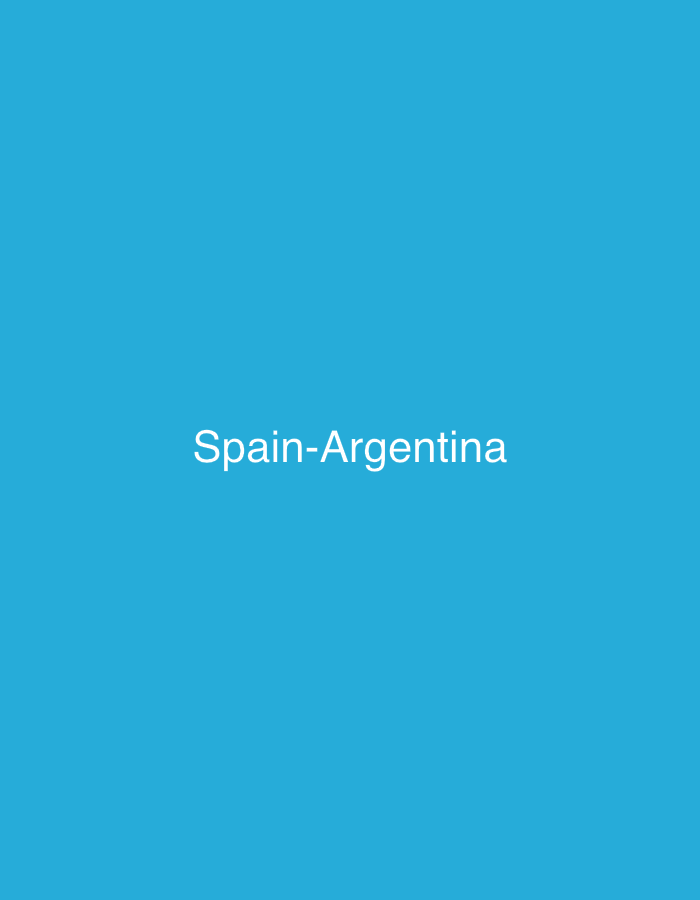 The image is a solid blue background with the white text "Spain-Argentina" centered on it. There are no people, objects, actions, or interactions depicted. There is no discernible location in the city of Strășeni, Moldova.