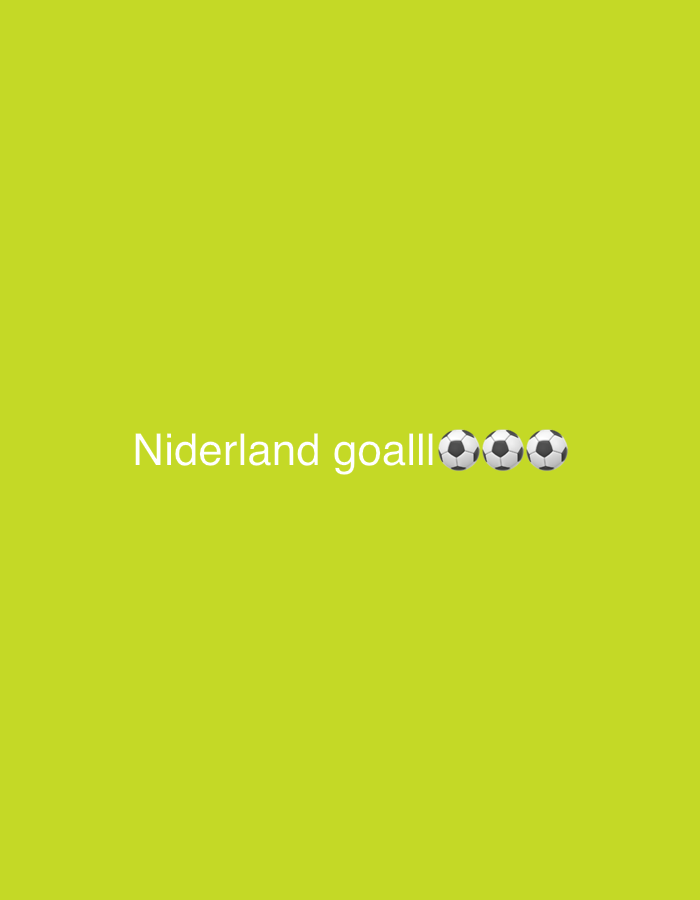 The image shows a light green background with white text that reads "Niderland goalll" followed by three soccer ball emojis. The text is centered horizontally and positioned in the lower portion of the image. There is no visible indication of the city of Lobosh, Bulgaria, or any other specific location. The scene is devoid of any people, objects other than the text and emojis, actions, or interactions.