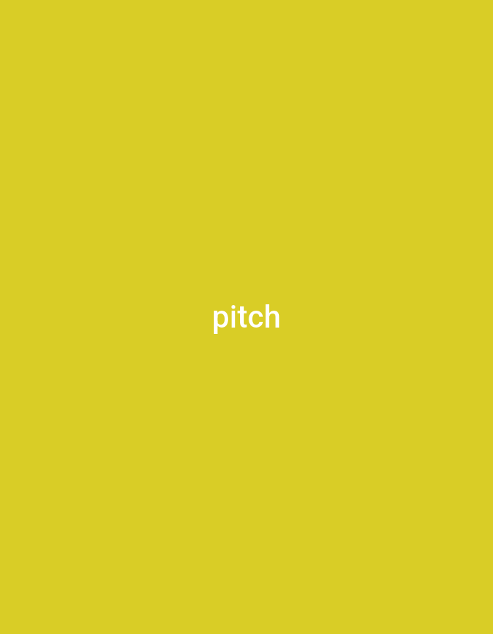 The image is a plain yellow background with the word "pitch" written in white text in the center. There are no people, objects, or environmental details visible in the image. Therefore, it is not possible to provide any information about the location in the city of Numan, Nigeria, or any other details about the scene.