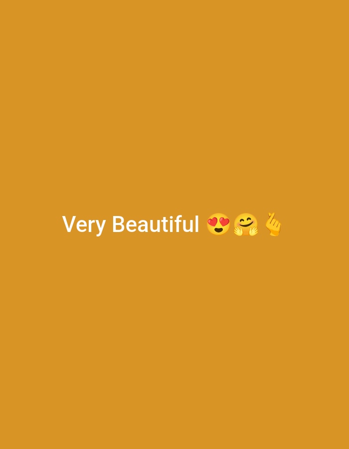 The image is an orange background with the words "Very Beautiful" followed by a heart eyes emoji, a smiling face with hands emoji, and a finger heart emoji. There is no information about the city of Kutaglumpang, Indonesia.