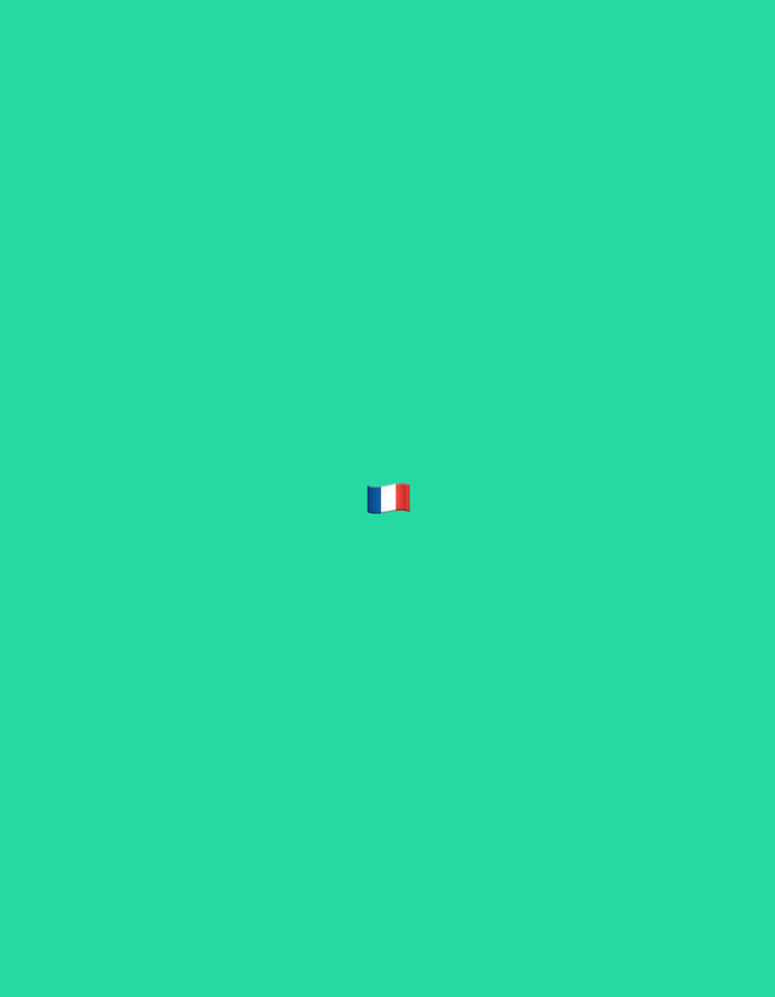 The image displays a French flag centered against a solid, vibrant teal background. There are no people, objects, or environmental features present other than the flag and the background. Therefore, no specific location in Paris, France, can be identified from this image.