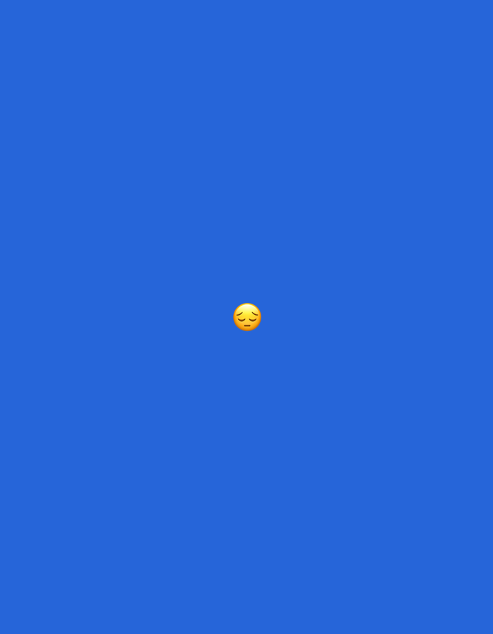 The image displays a single yellow face emoji centered against a solid royal blue background, located in the city of Santa Ana, Venezuela. The emoji features closed eyes and a down-turned mouth, indicating a somber or regretful expression. No other individuals, objects, or environmental features are visible. No actions or interactions are depicted.