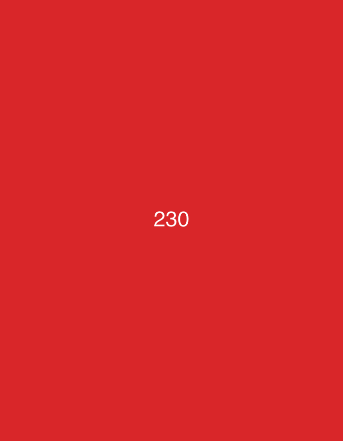 The image is a solid red background with the number "230" centered vertically and horizontally. The text is white. No other objects or people are visible. The image does not depict any location in the city of Da Nang, Vietnam.