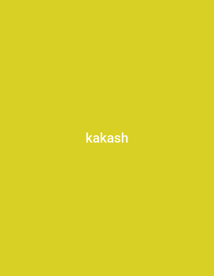 The image is a solid yellow color with the white text "kakash" in the center. There is no indication of location, city, country, people, objects, or environment.