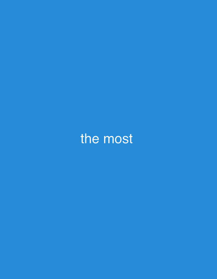 The image displays a plain, solid blue background. Centered horizontally and vertically on this blue field is the white text "the most". The font appears to be sans-serif. No people, objects, or specific scenes are visible within the image beyond the background and text. There is no activity or event taking place. The image offers no visual cues regarding the time of day, weather, or any specific location within Santa Ana, Venezuela, which is provided as the context.