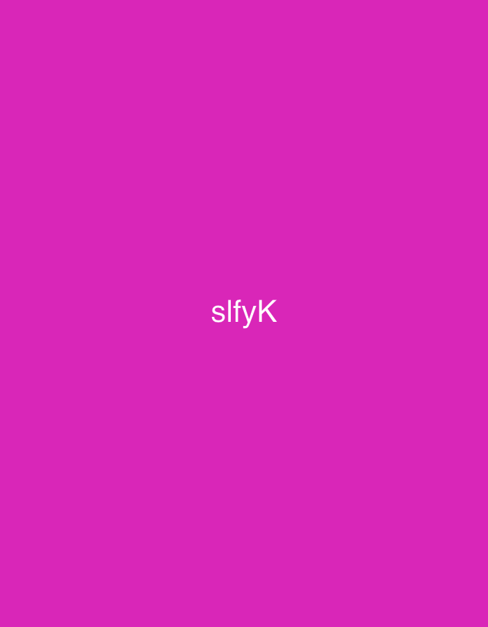 The image displays a solid, vibrant pink background with the white text "slfyK" centered horizontally and located in the lower half of the frame. There are no discernable elements related to the city of Casablanca, Morocco, nor any people, objects, actions, or interactions.