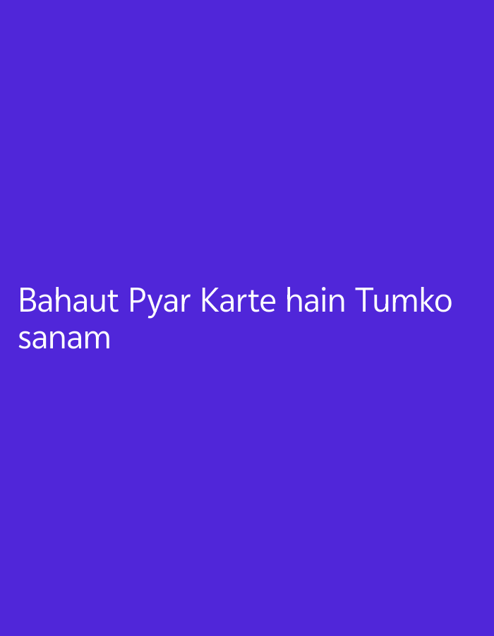 A text overlay on a solid purple background reads "Bahaut Pyar Karte hain Tumko sanam". There are no discernible elements related to the city of South Tangerang, Indonesia, or any specific environmental or human details. The image is purely typographic.