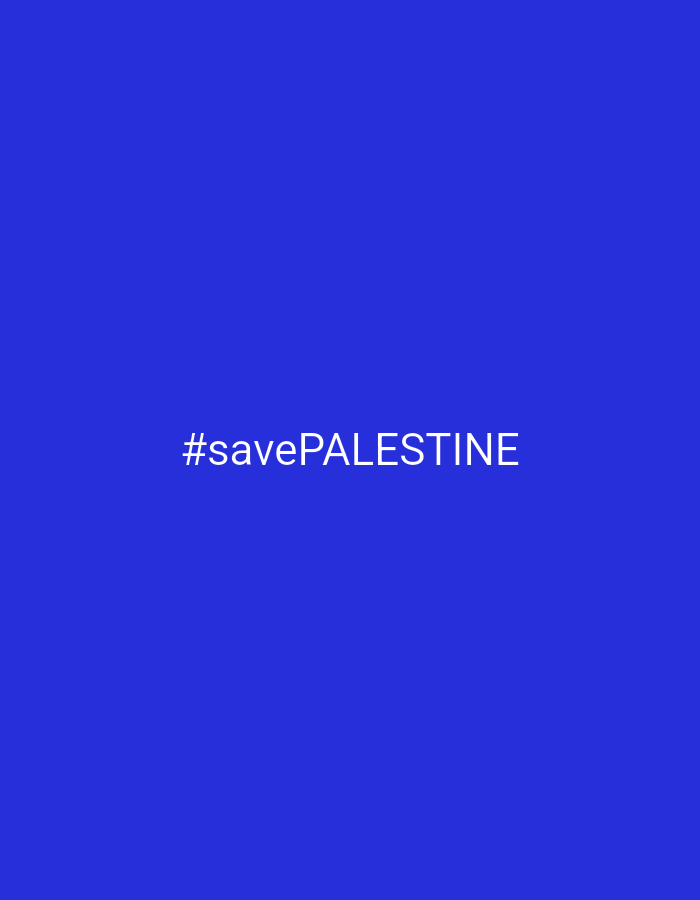 The image is a plain royal blue background with the white text "#savePALESTINE" centered horizontally and vertically. There are no discernible features related to the city of Pagar Alam, Indonesia, in this image.