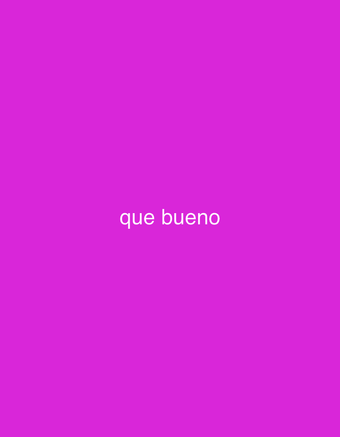 The image displays a solid, vibrant magenta-purple background. Centered horizontally and positioned slightly below the vertical middle, white text reads "que bueno". The font is a clear, sans-serif style. There are no other visible subjects, objects, or activities depicted within the frame. No specific location cues, time of day, or weather conditions can be discerned from the image itself, though the context provided indicates Santa Ana, Venezuela. The Spanish phrase "que bueno" translates to "how good" or "that's good," expressing a positive sentiment. The media file is a minimalist graphic focused on the textual message against a monochromatic backdrop.