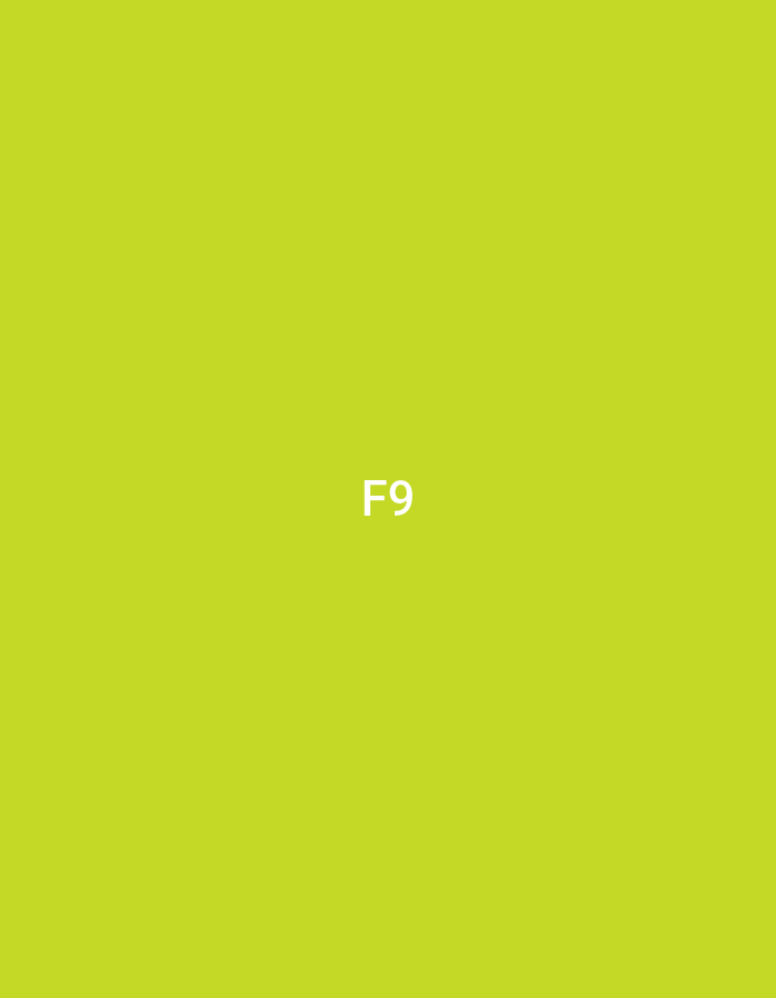 The image is a solid, bright green background with the white text "F9" centered. There are no people, objects, or environmental details visible in this image. It is not possible to determine the location in Jalingo, Nigeria.