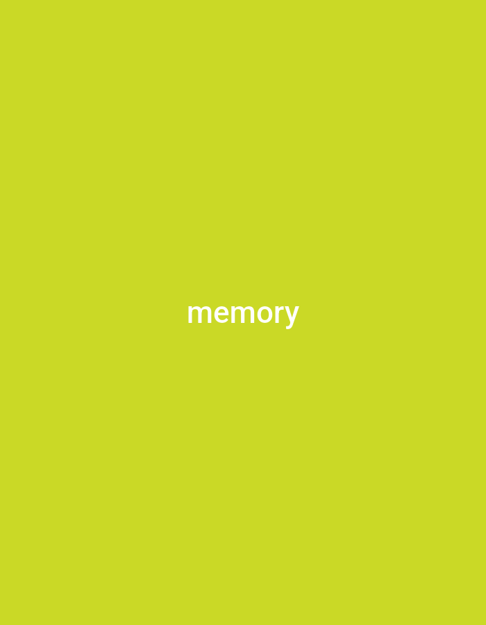 A yellow background has the word "memory" centered in white font. The image does not provide any information about Yerevan or Armenia.