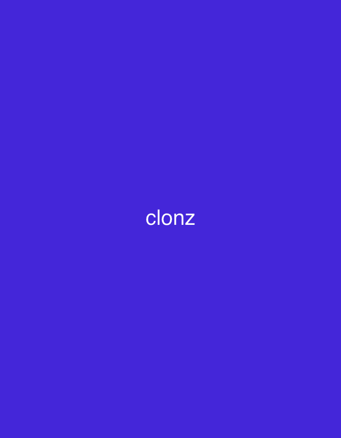 The image displays a uniform royal blue background. Centered horizontally and vertically, the white text "clonz" is displayed in a sans-serif typeface. No individuals, additional objects, or discernible environmental features are present. The visual content of the image offers no identifiable geographical context, including any connection to Casablanca, Morocco.