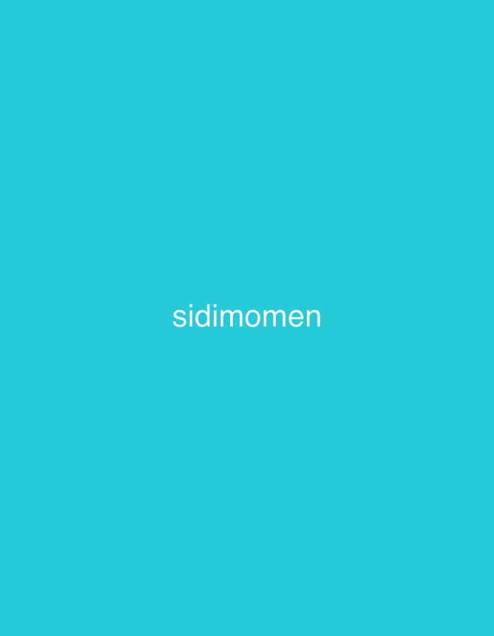 The image displays the word "sidimomen" in white, sans-serif, lowercase letters, centered horizontally on a solid turquoise background. No other subjects, objects, or actions are present. The text "Sidimomen" (also commonly spelled Sidi Moumen) refers to a large urban commune located in the northeastern part of Casablanca, Morocco. The image itself provides no visual context of the city, only the textual identifier against a uniform color.