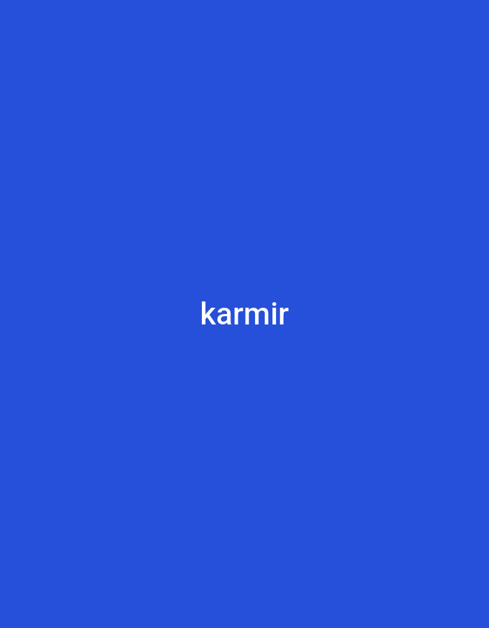 A blue background displays the word "karmir" in white letters. The image provides no information about the location in Yerevan, Armenia.