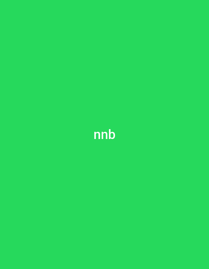 The image features a plain, solid green background. Centered on this green field, the white, sans-serif text "nnb" is prominently displayed. There are no people, objects, or a discernible scene or setting beyond the colored background and text. No activity or event is taking place. The image is minimalist, focusing entirely on the vibrant green color and the white alphanumeric characters.