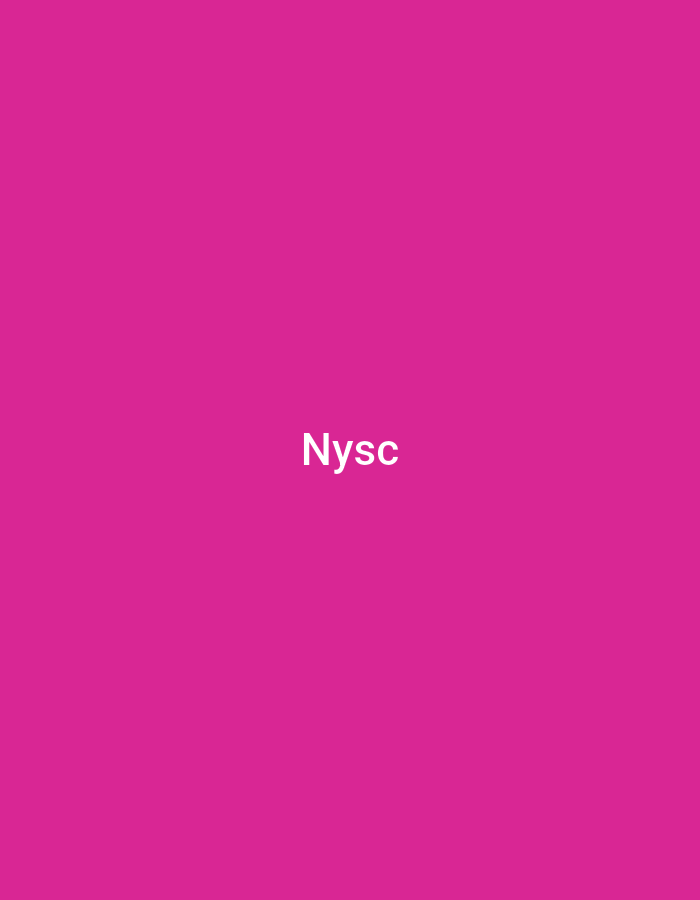 The media file is a plain pink background with the white text "Nysc" centered. There are no people, objects, or any discernible scene or setting. No specific activity or event is depicted. The text "Nysc" is the only notable detail. Without further context or visual information, it's impossible to determine the time of day, weather, or specific location cues beyond the provided context of Tabari Jauro Manu, Nigeria, which likely relates to the National Youth Service Corps program. No emotions are conveyed.