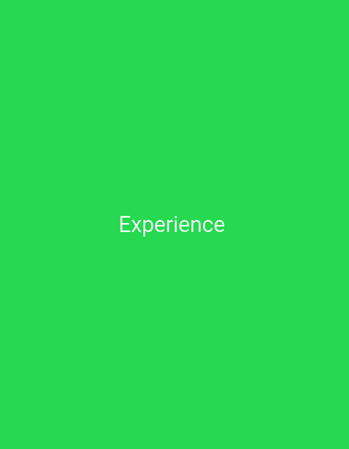 The image is a digital illustration on a bright green background. In the center of the image, the word "Experience" is displayed in white, sans-serif text. There are no people, objects, or any other discernible elements within the scene. The image does not contain any information related to the city of Bek-Abad, Kyrgyzstan, or any specific location.
