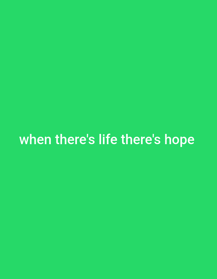 The image is a photograph with a bright green background. Centered on the image is white text that reads "when there's life there's hope". There are no people, objects, or actions depicted in the image, other than the text. The location in the city of Ashata, Nigeria is not relevant to the content of the image.