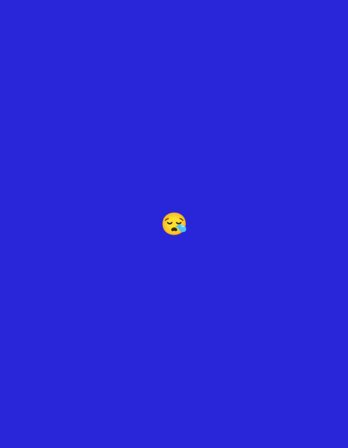 A single, yellow, "sleepy face" emoji is centered on a solid, dark blue background. The image appears to be a digital graphic. There is no indication of the city of Porlamar, Venezuela or any other geographical location. No people, objects, or interactions are visible.