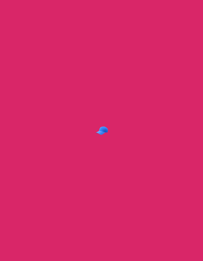 The image shows a bright pink background with a small, blue baseball cap in the center. There are no discernible landmarks or environmental features present that would allow for the identification of a specific location in Moscow, Russia. The scene is minimalistic and devoid of any context related to a city or its inhabitants.