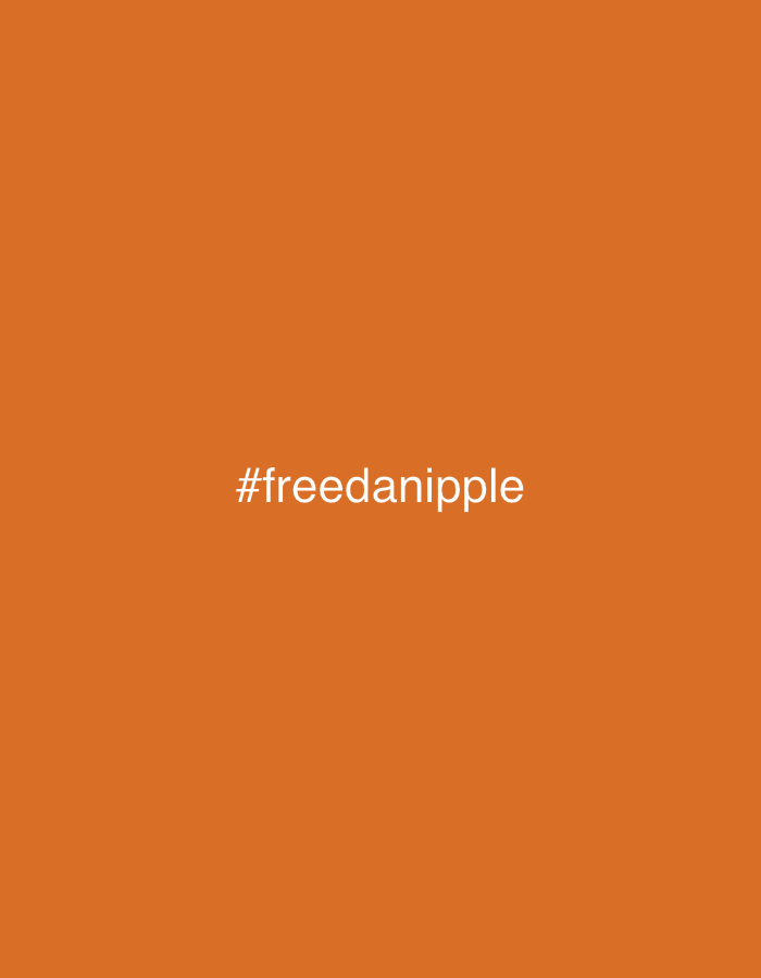 The image displays a solid, uniform orange background. Centered horizontally and vertically on this background is the white text "#freedanipple". The text is rendered in a clean, sans-serif font.
There are no visible subjects, objects, or specific scenes depicted other than the plain colored background and the text. No activity or event is visually taking place. The image provides no direct cues regarding the time of day, weather, or specific location within the frame. The only notable detail is the hashtag itself, which serves as the sole message of the media file. The context for this media file is Buenos Aires, Argentina.